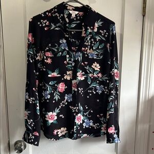Candie's Black Floral Blouse